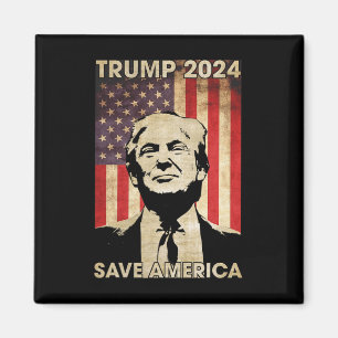 Trump 2024 Save America American Flag Election Gif Magnet