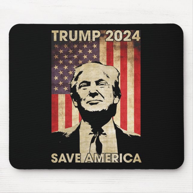 Trump 2024 Save America American Flag Election Gif Mouse Mat (Front)