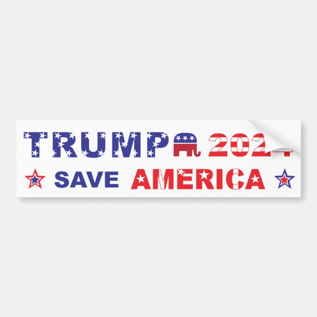 TRUMP 2024 SAVE AMERICA BUMPER STICKER (Front)