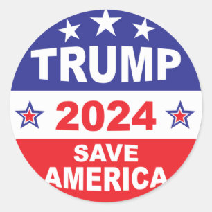 TRUMP 2024 SAVE AMERICA CLASSIC ROUND STICKER