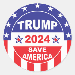 TRUMP 2024 SAVE AMERICA CLASSIC ROUND STICKER