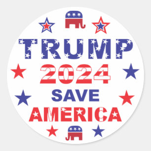 TRUMP 2024 SAVE AMERICA CLASSIC ROUND STICKER