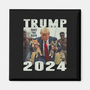 Trump 2024 Save The Cats Saying Debate  Magnet