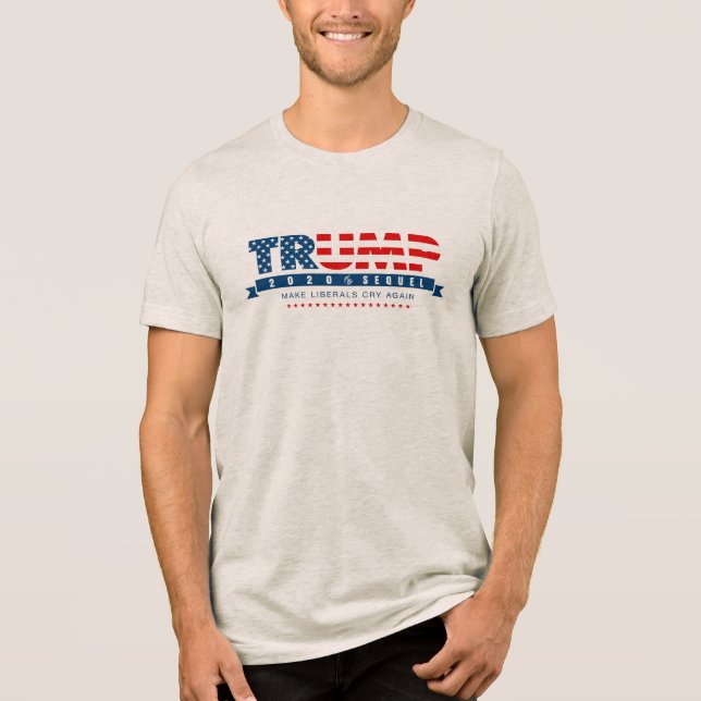 Trump 2024 Sequel Presidential Election Novelty Tri-Blend Shirt (Front)
