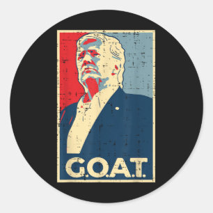 Trump 2024 Shirts Goat Trump Poster 2024 - Uni, Bl Classic Round Sticker