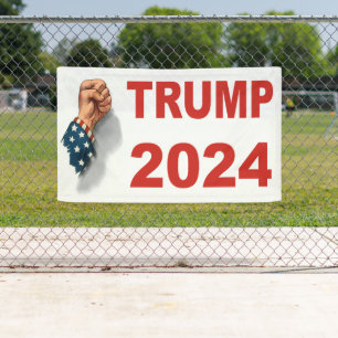Trump 2024 Shooting USA Fist Banner