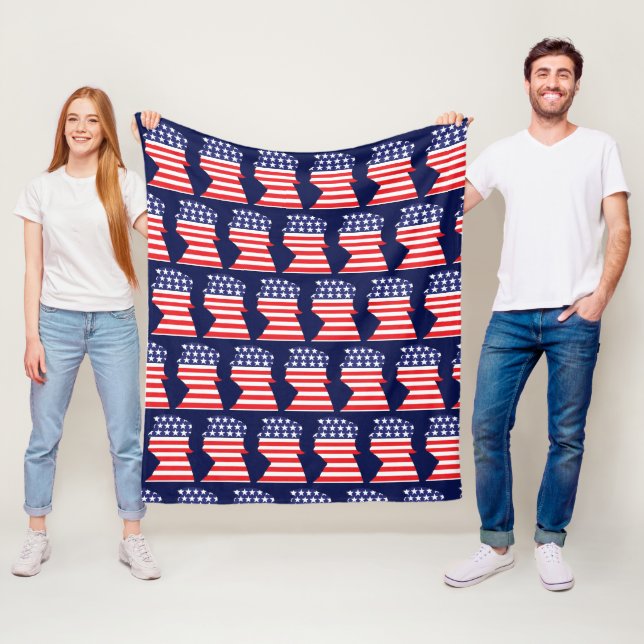 Trump 2024 Silhouette  Fleece Blanket (In Situ)