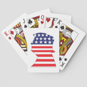 Trump 2024 Silhouette stars and stripes Playing Cards