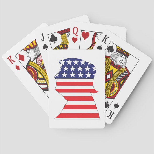 Trump 2024 Silhouette stars and stripes  Playing Cards (Back)