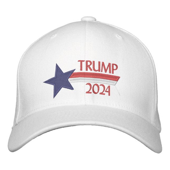 Trump 2024 Star Design Embroidered Hat (Front)