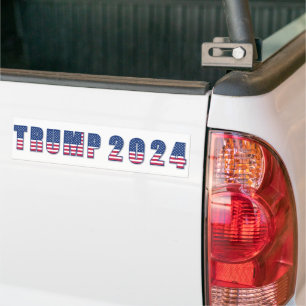 Trump 2024 Stars and Stripes Bumper Sticker