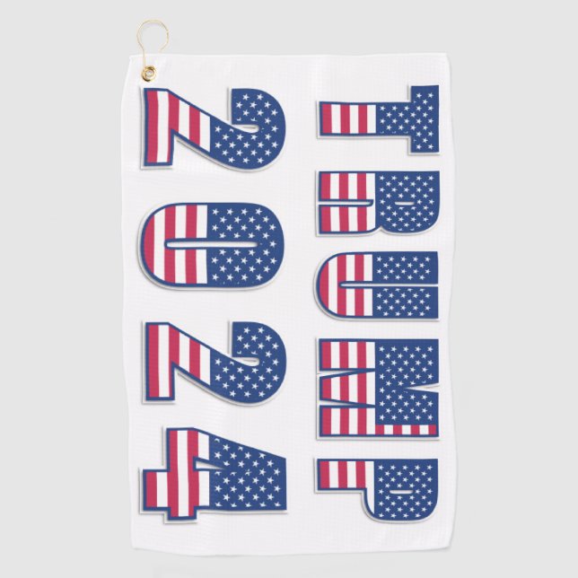 Trump 2024 Stars and Stripes Golf Towel (Front)