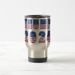 Trump 2024 Stars and Stripes Travel Mug