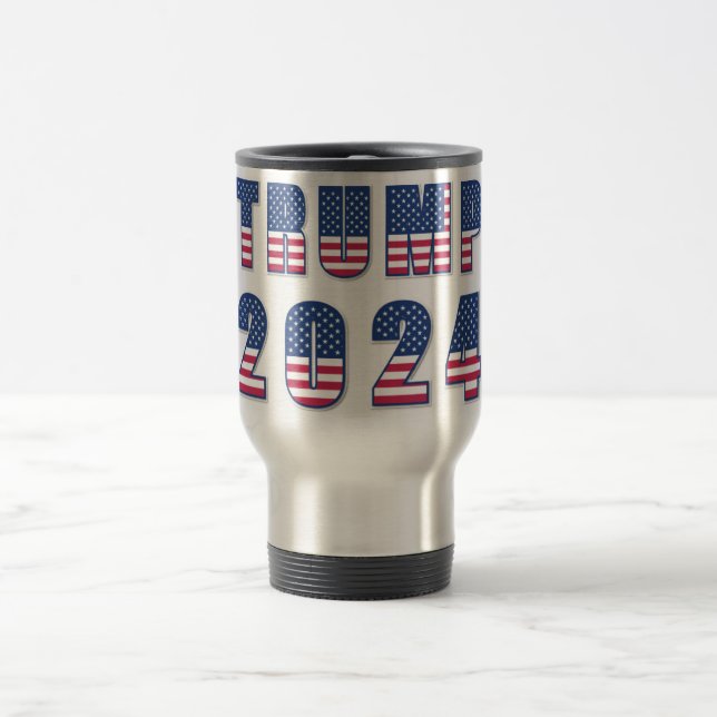 Trump 2024 Stars and Stripes Travel Mug (Center)