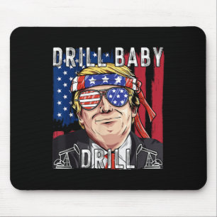 Trump 2024 Supporter Shirts Drill Baby Drill Black Mouse Mat