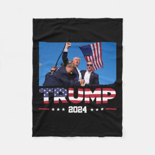 Trump 2024 Survived Shot At Election Rally Fleece Blanket