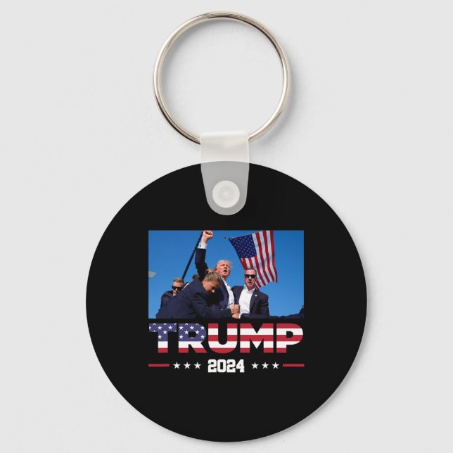Trump 2024 Survived Shot At Election Rally  Key Ring (Front)