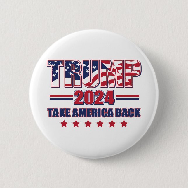 Trump-2024-Take-America-Back 6 Cm Round Badge (Front)