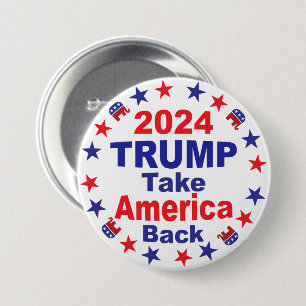 TRUMP 2024 Take America Back 7.5 Cm Round Badge