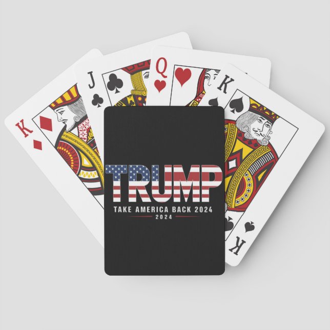 Trump 2024 Take America Back American 2024 Gifts Playing Cards (Back)