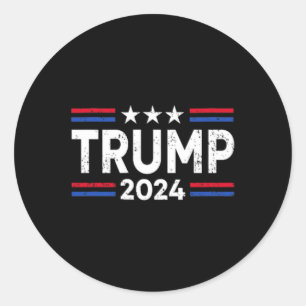 Trump 2024 Take America Back American Flag (2 Side Classic Round Sticker