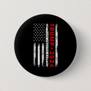 Trump 2024 Take America Back American Flag Patriot 6 Cm Round Badge