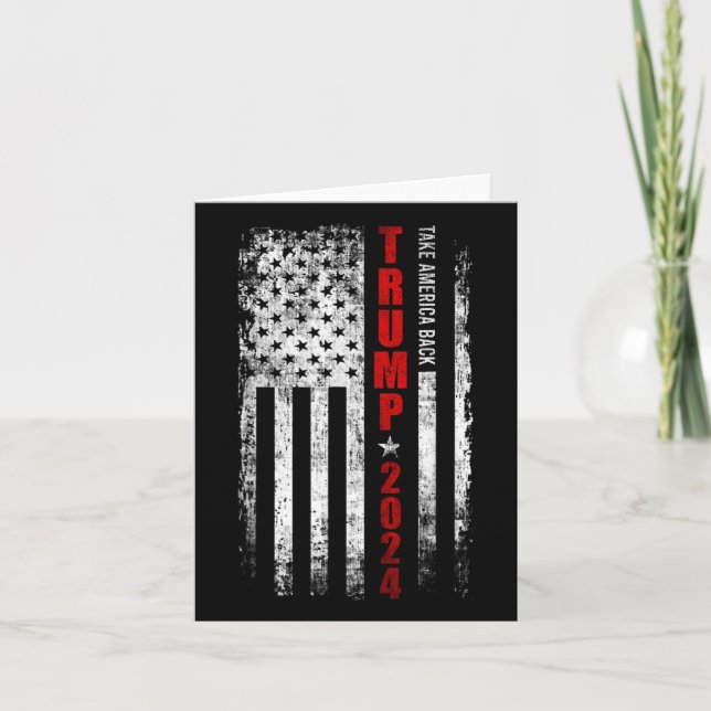 Trump 2024 Take America Back American Flag Patriot Card (Front)