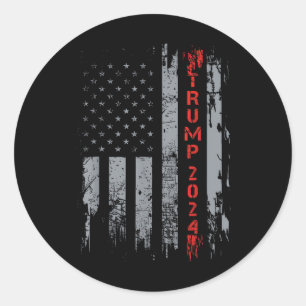 Trump 2024 Take America Back American Flag Patriot Classic Round Sticker