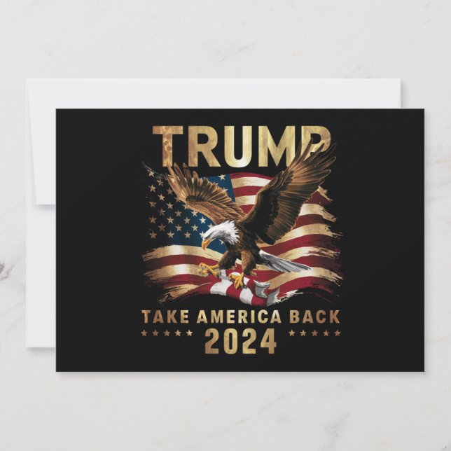 Trump 2024 Take America Back American Flag Trump 2 Invitation (Front)
