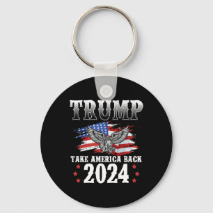 Trump 2024 Take America Back American Flag Trump 2 Key Ring