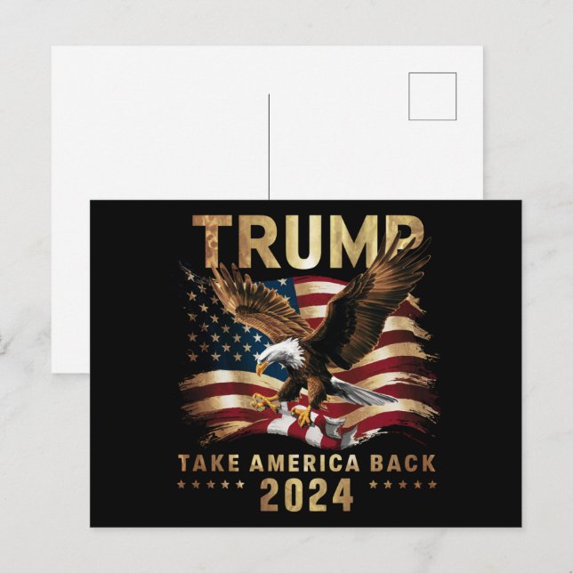 Trump 2024 Take America Back American Flag Trump 2 Postcard (Front/Back)
