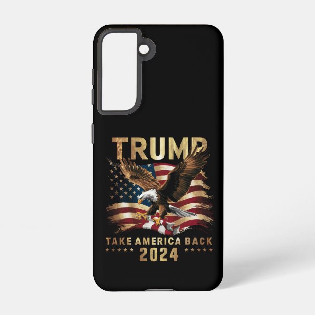 Trump 2024 Take America Back American Flag Trump 2 Samsung Galaxy S21 Case (Back)