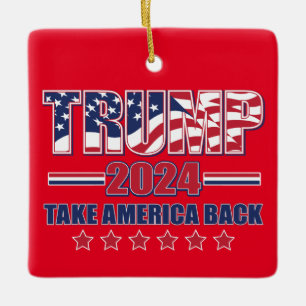 Trump 2024 Take America Back Ceramic Ornament