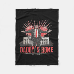 Trump 2024 Take America Back Daddy's Home Trump Pi Fleece Blanket