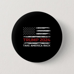 Trump 2024 Take America Back Election Patriotic Fl 6 Cm Round Badge