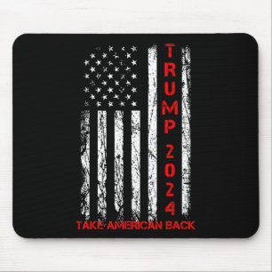 Trump 2024 Take America Back Election Patriotic Fl Mouse Mat