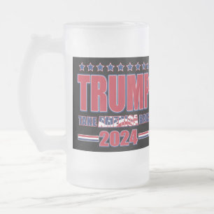 Trump 2024 Take America Back Frosted Glass Beer Mug