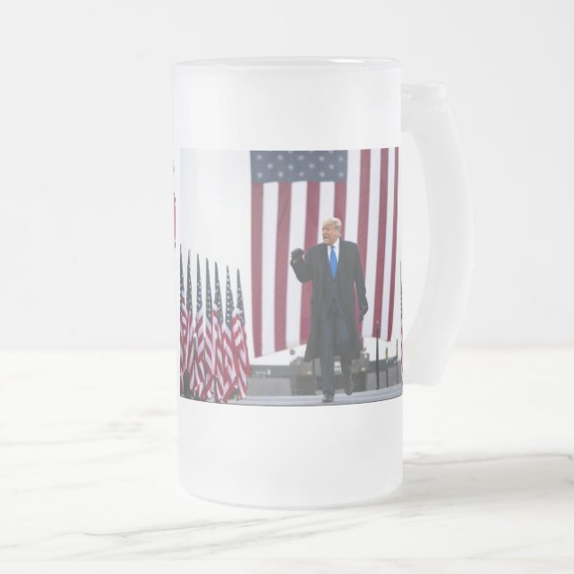 Trump 2024 Take America Back Frosted Glass Beer Mug (Front Right)