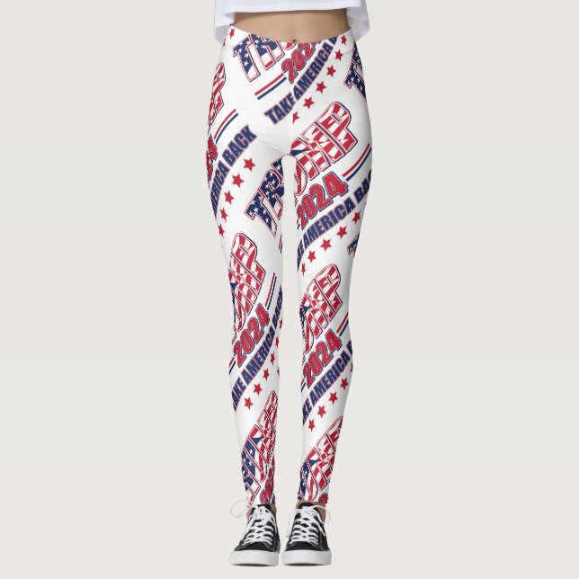 Trump 2024 Take America Back Leggings (Front)