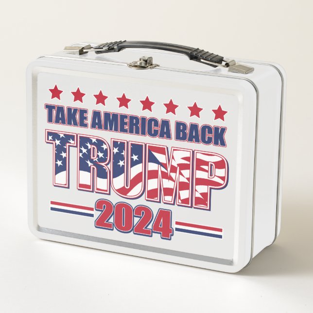 Trump 2024 Take America Back Metal Lunch Box (Front)
