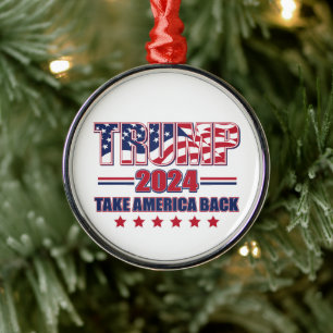 Trump 2024 Take America Back Metal Tree Decoration