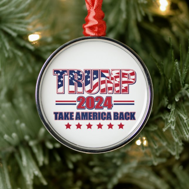 Trump 2024 Take America Back Metal Tree Decoration (Tree)