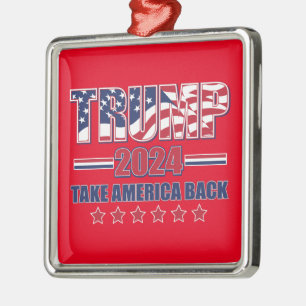Trump 2024 Take America Back Metal Tree Decoration