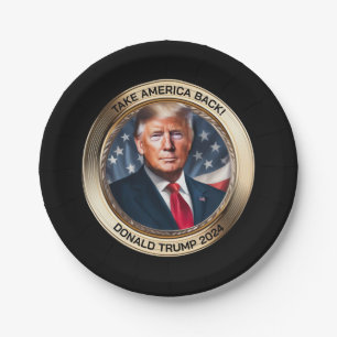 Trump 2024 Take America Back Novelty Paper Plate