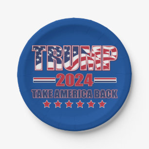 Trump 2024 Take America Back Paper Plate