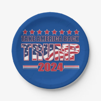 Trump 2024 Take America Back Paper Plate