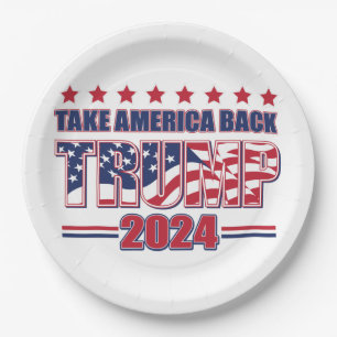 Trump 2024 Take America Back Paper Plate