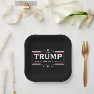 Trump 2024 Take America Back  Paper Plate
