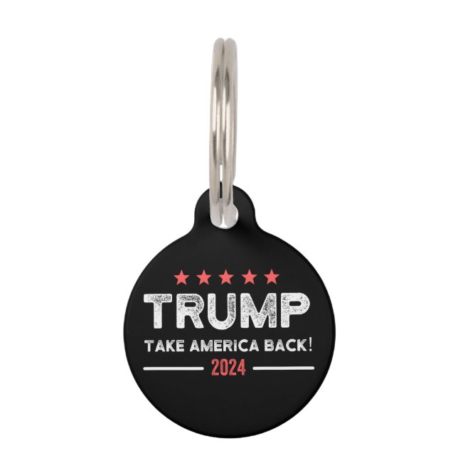 Trump 2024 Take America Back Pet Tag (Front)