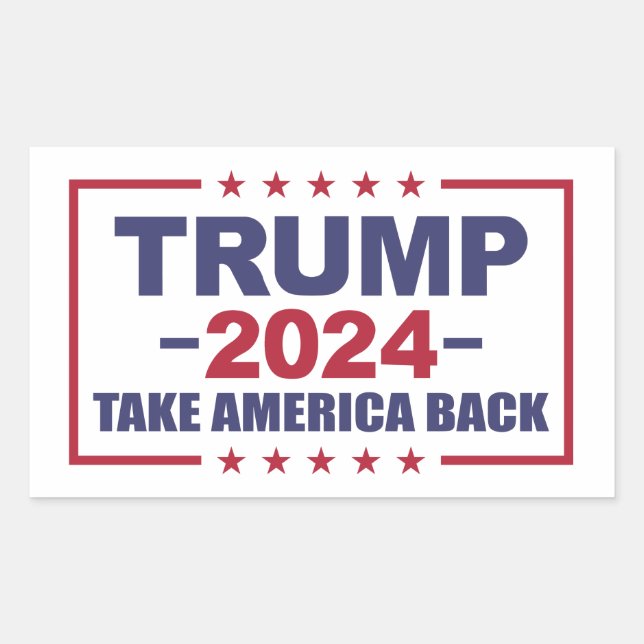 Trump 2024 Take America Back Rectangular Sticker (Front)